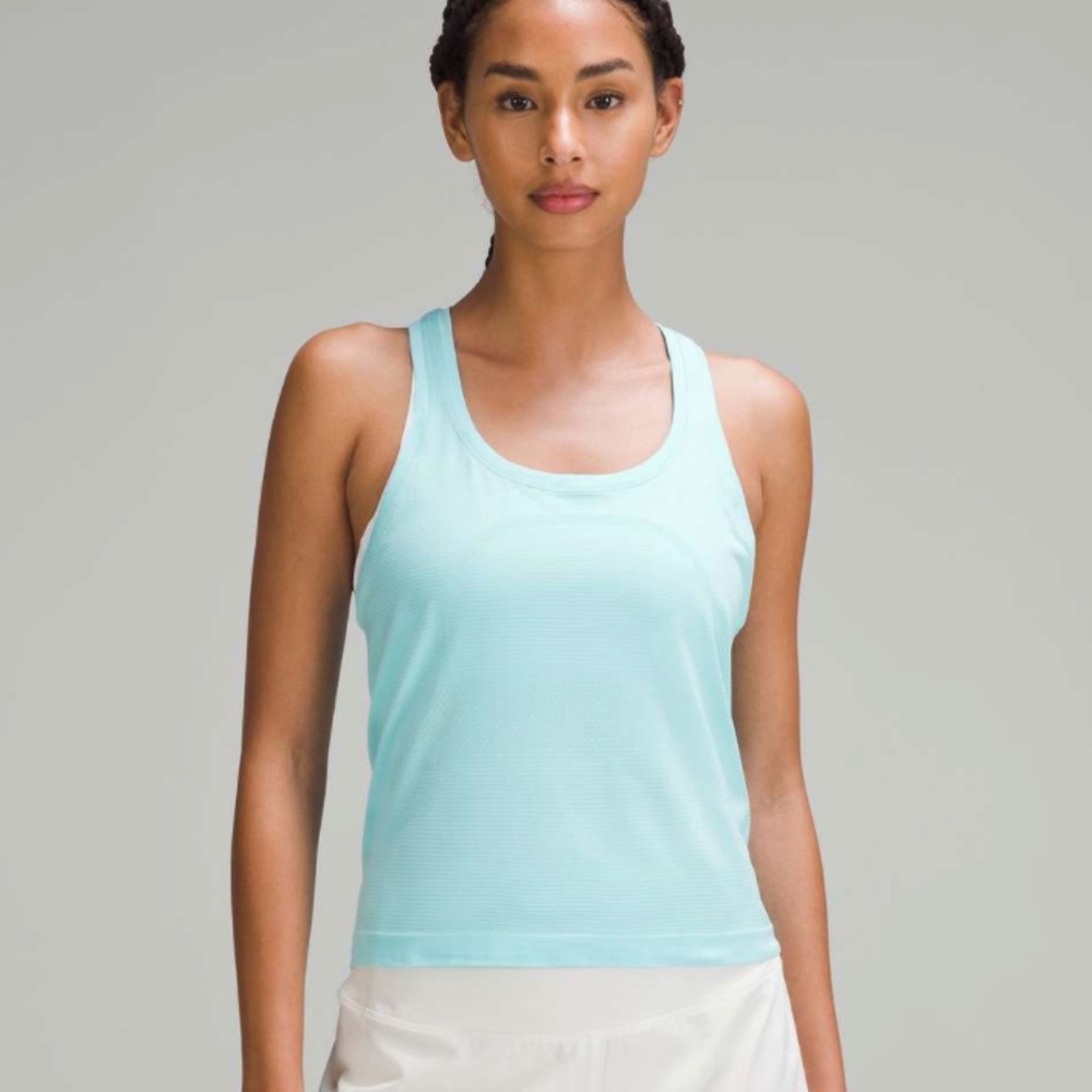 Lululemon Swiftly Tech Racerback Tank Top 2.0 *Race Length Cyan Blue 6